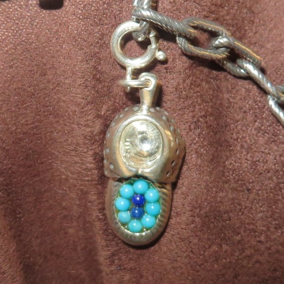 ❤️925 Sterling CAROLYN POLLACK Relios Western Cowboy Boots 5 Charm Bracelet - Picture 5 of 9